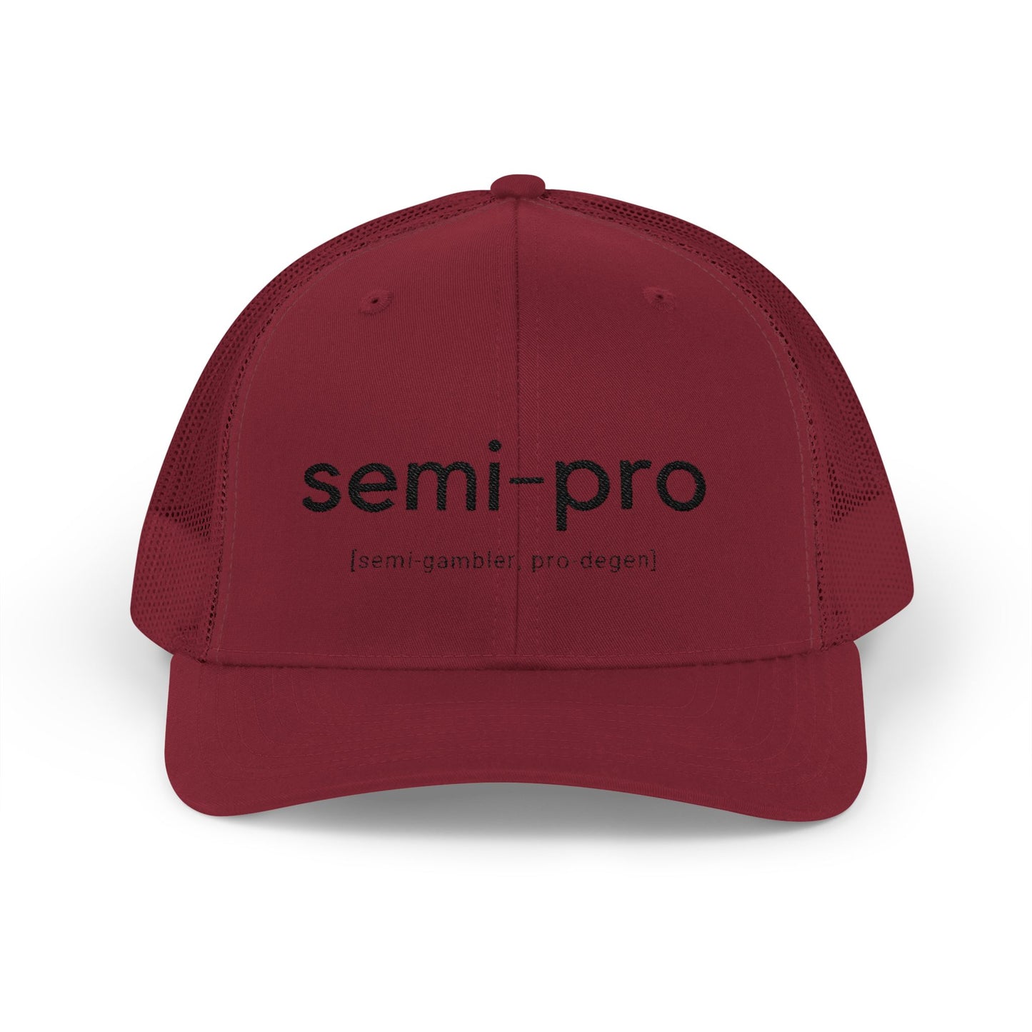 Semi-Pro Snapback Trucker Cap - Gambler & Degenerate Style