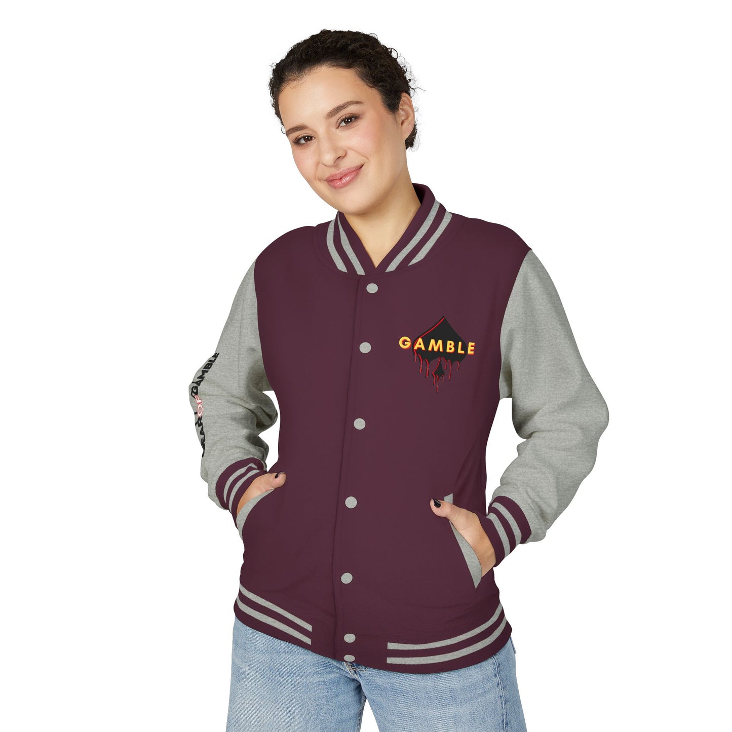 PAL Heavyweight Letterman Jacket - Gambling Theme with 'Poker Aint Life' Design