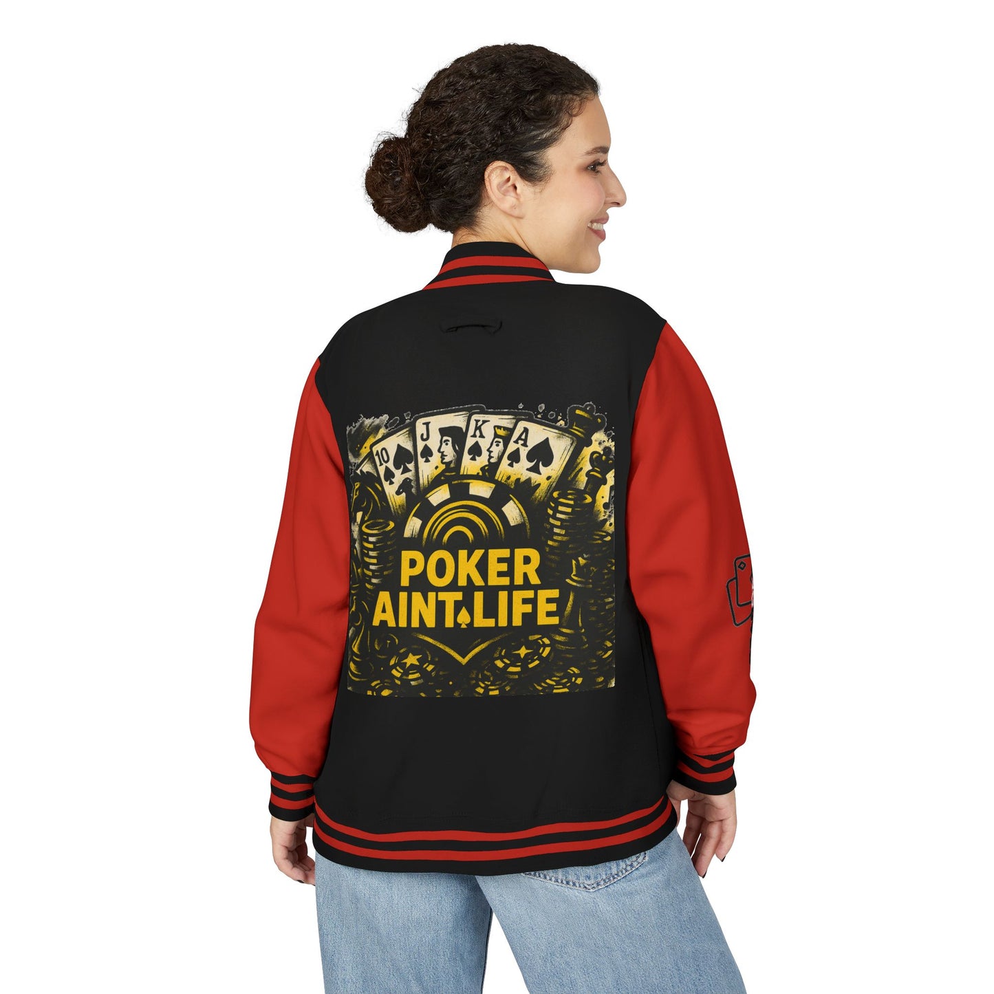 PAL Heavyweight Letterman Jacket - Gambling Theme with 'Poker Aint Life' Design