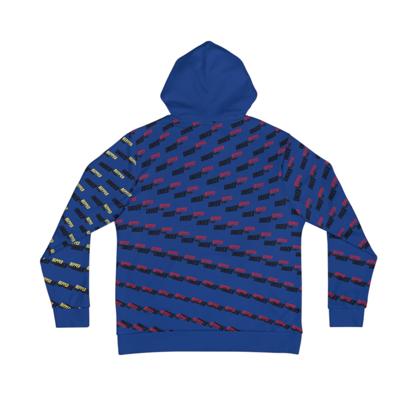 Blue Bold UnderRepped Graphic Men's Hoodie - Green Patterned Streetwear