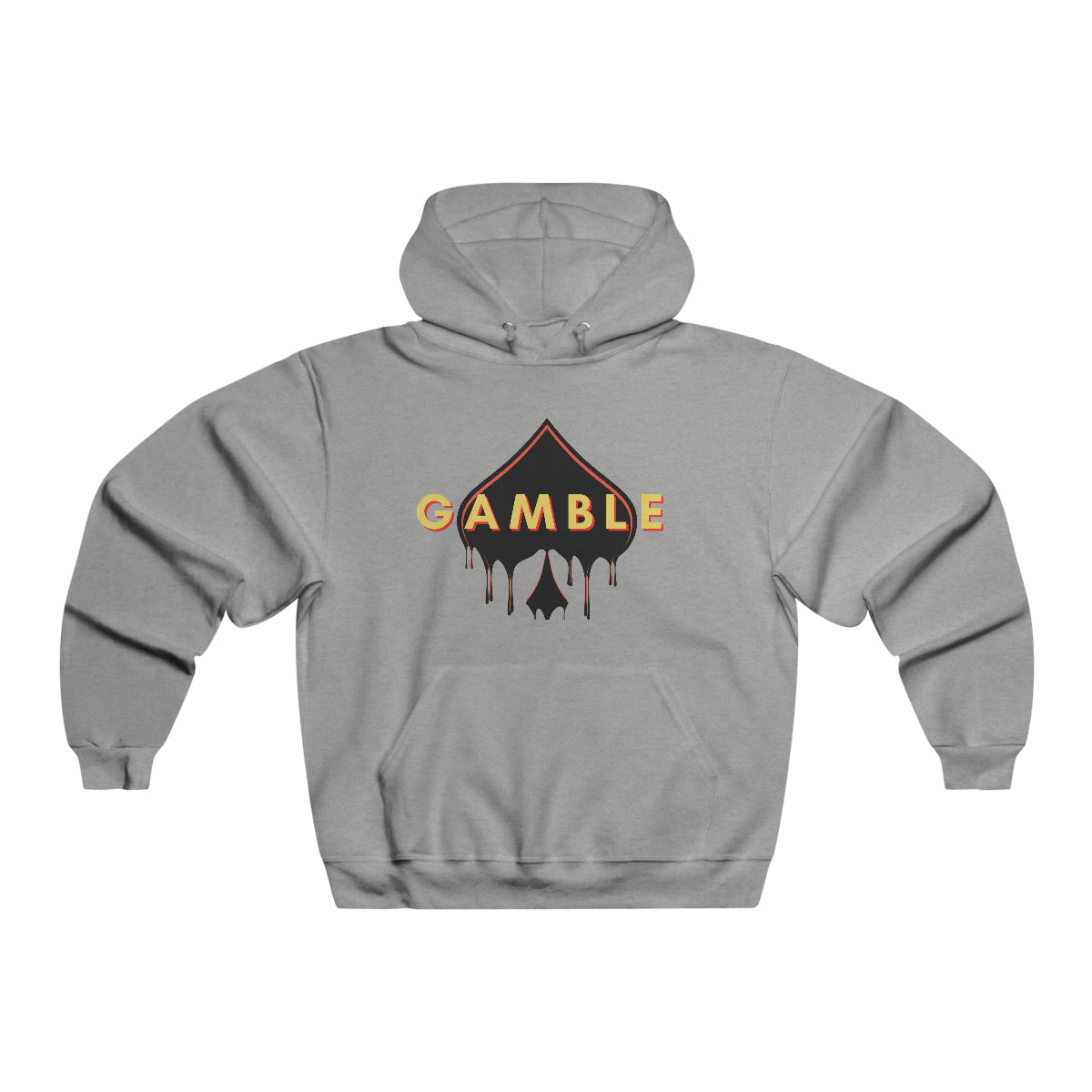 Light Grey poker hoodie featuring the iconic Gamble Drip logo.
