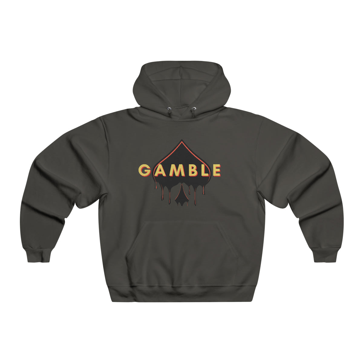 Black poker hoodie featuring the iconic Gamble Drip logo. Made from a soft cotton-polyester blend.