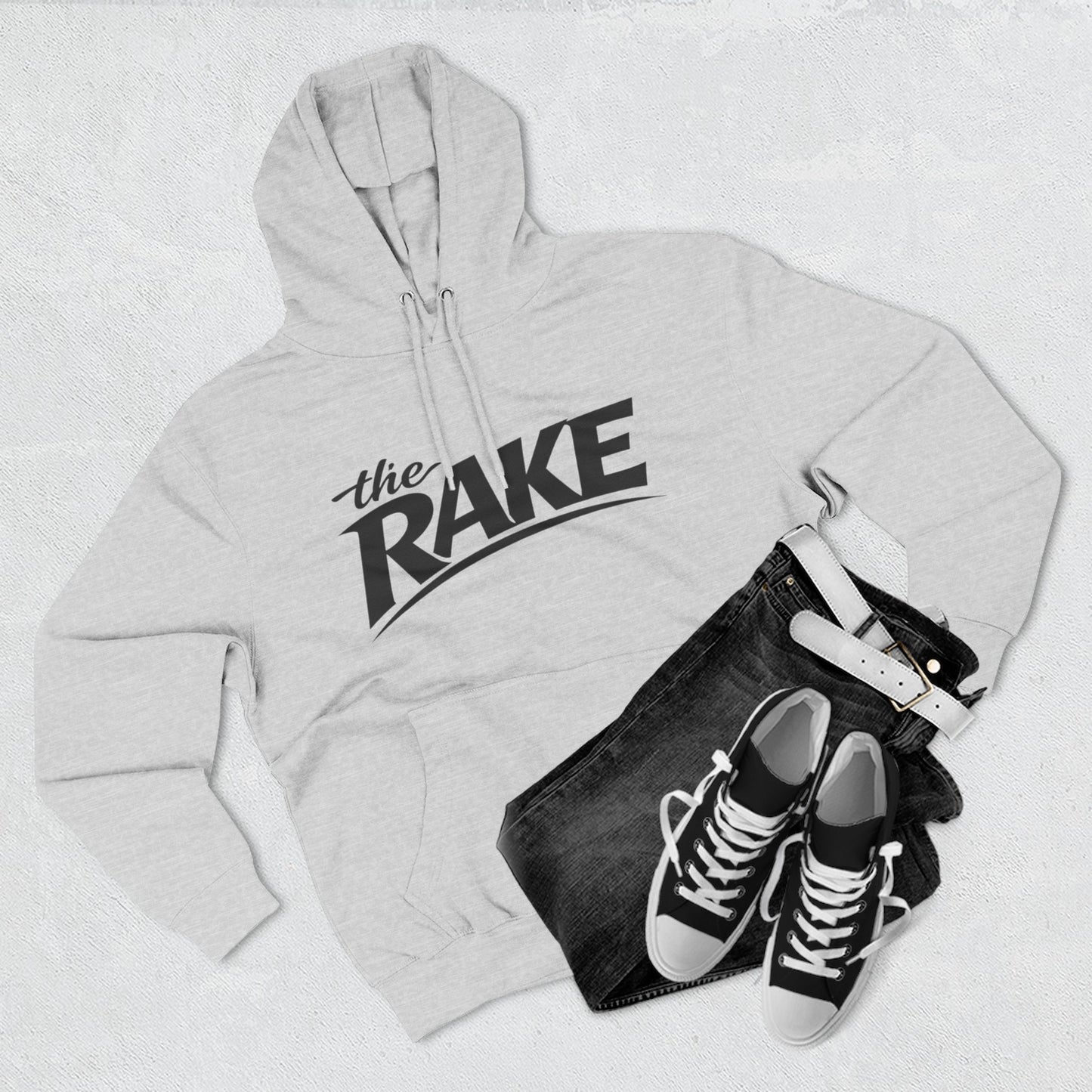 Big Rake Logo Fleece Hoodie — 'The Rake' Garden Tool Graphic Pullover