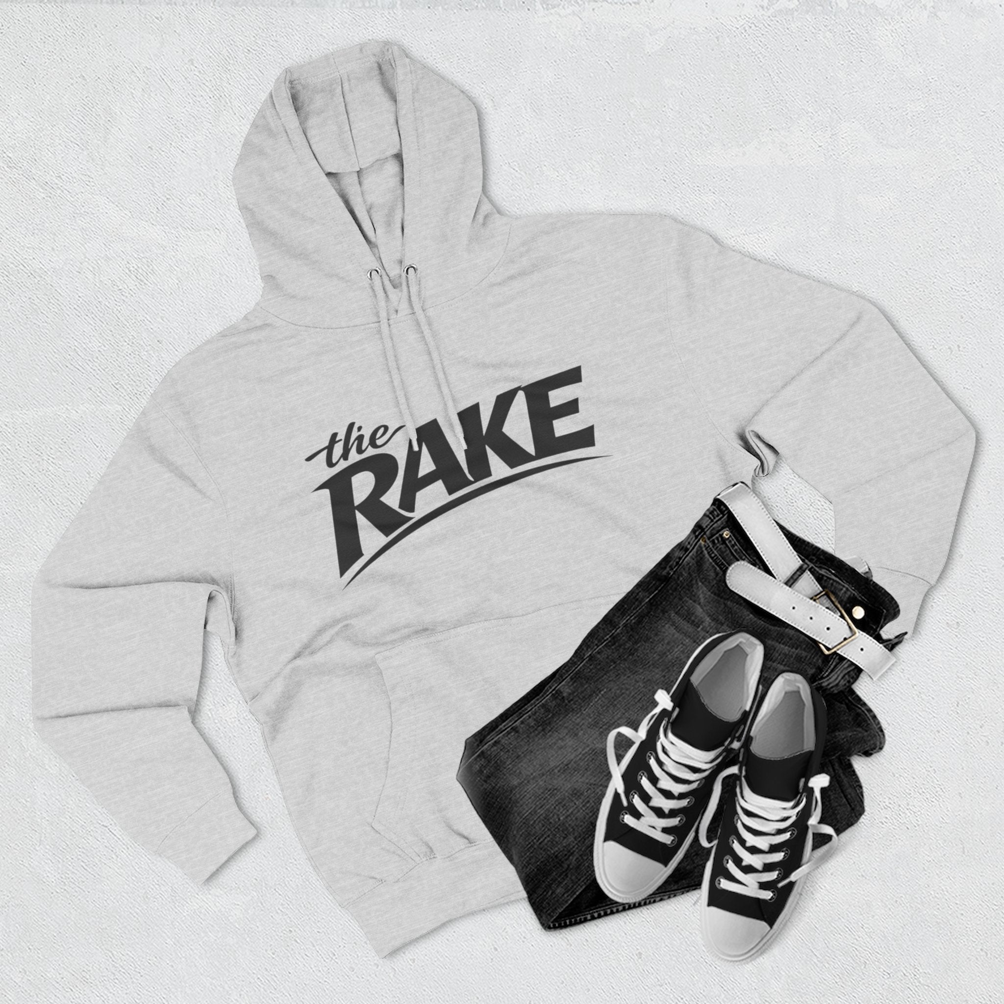 Big Rake Logo Fleece Hoodie — 'The Rake' Garden Tool Graphic Pullover