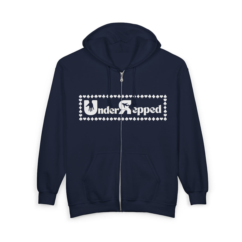 New Understepped Logo Zip Hoodie — Retro Dot-Frame Full-Zip Sweatshirt