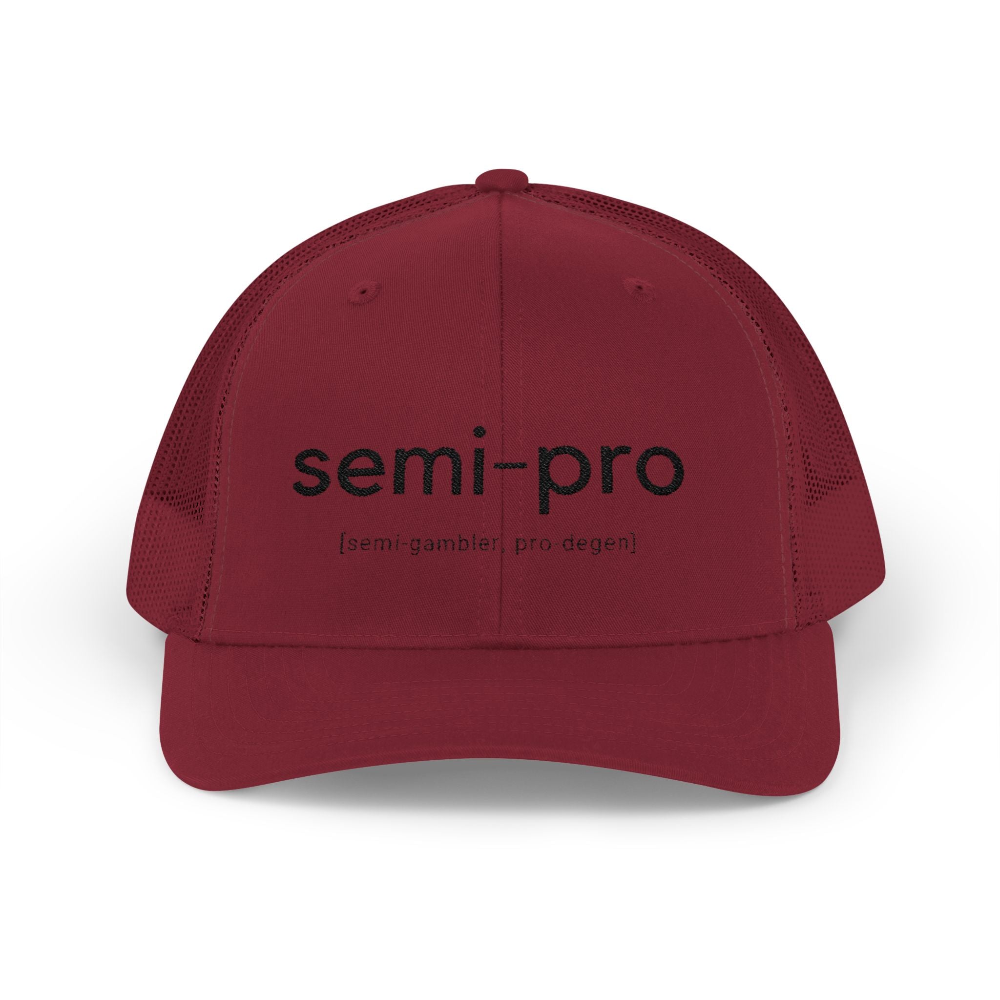 Semi-Pro Snapback Trucker Cap - Gambler & Degenerate Style