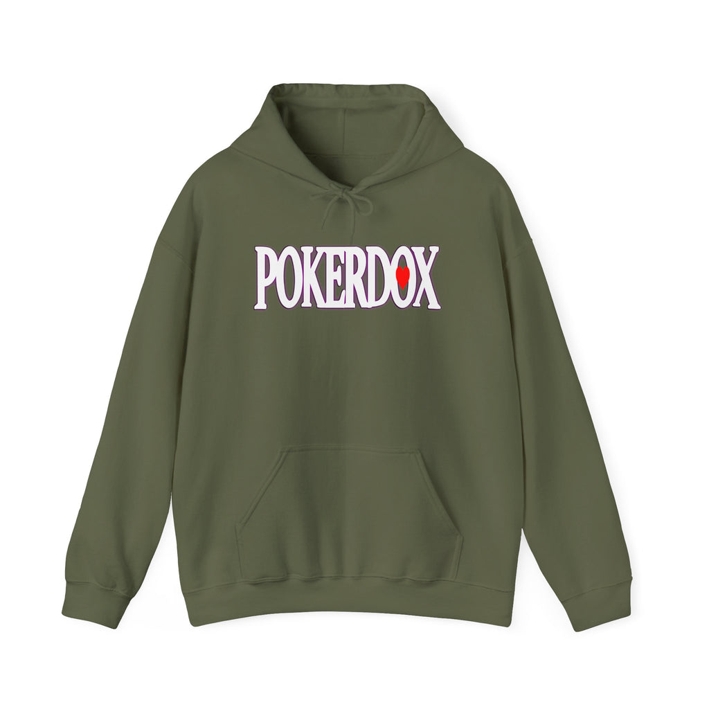 Pokerdox Crew Hoodie – Urban Graphic Hoodie Featuring Pokerdox Logo & Character Collage