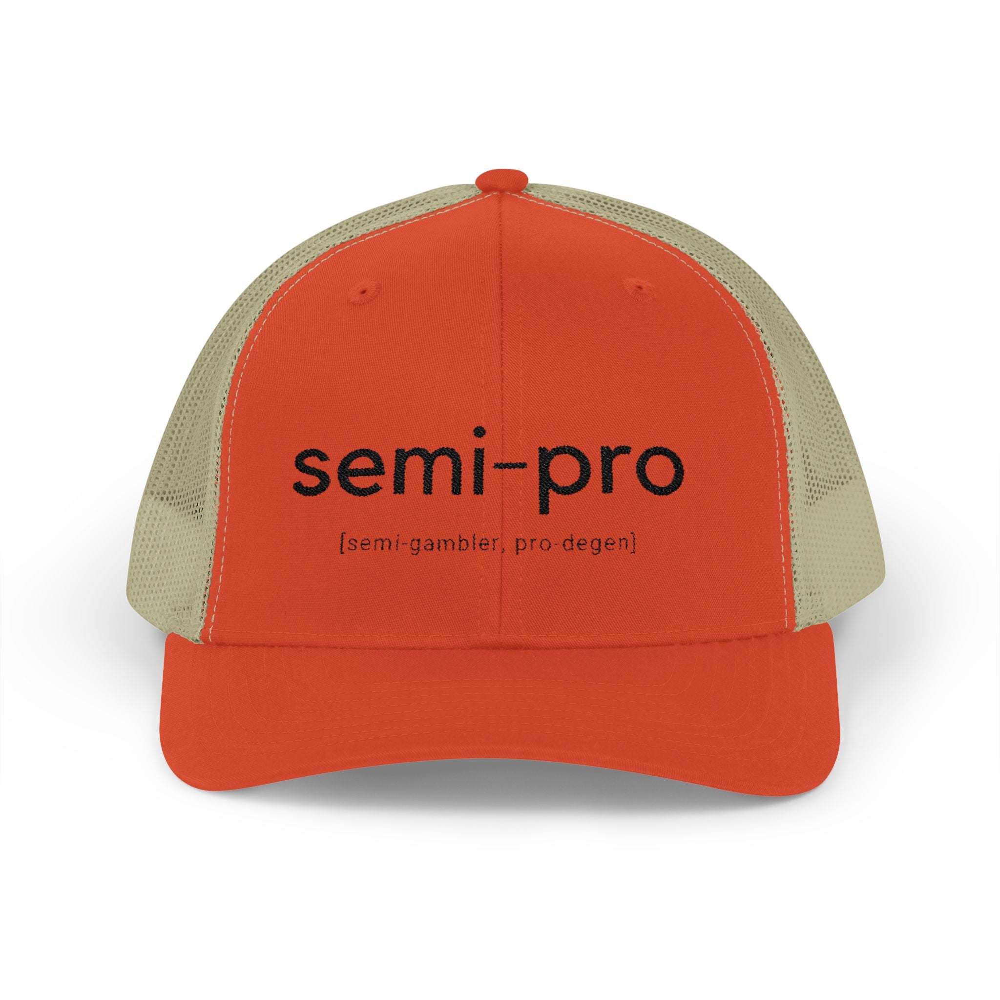Semi-Pro Snapback Trucker Cap - Gambler & Degenerate Style