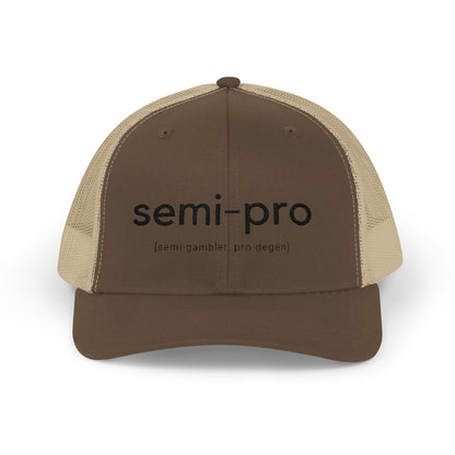Semi-Pro Snapback Trucker Cap - Gambler & Degenerate Style