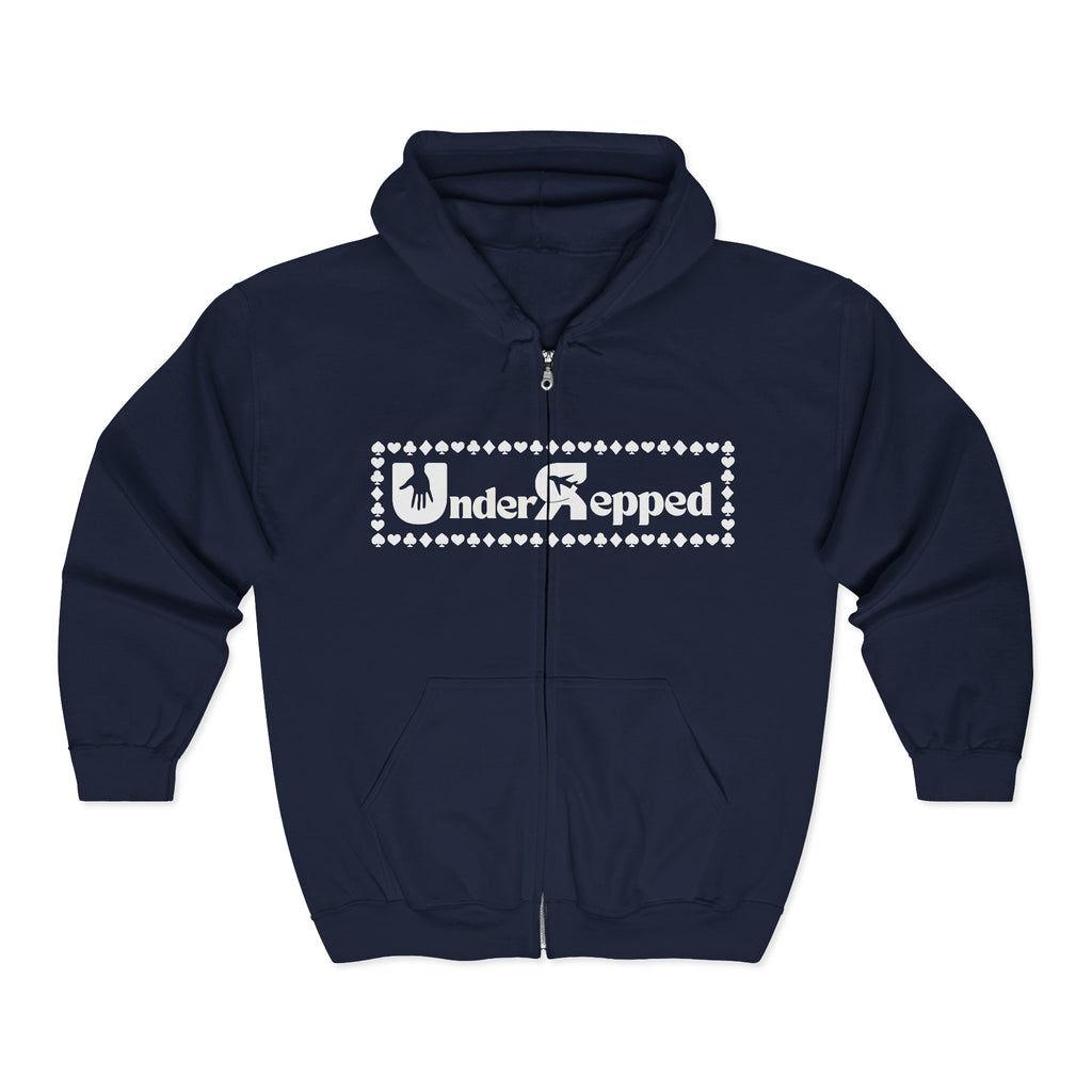 New Understepped Logo Zip Hoodie — Retro Dot-Frame Full-Zip Sweatshirt