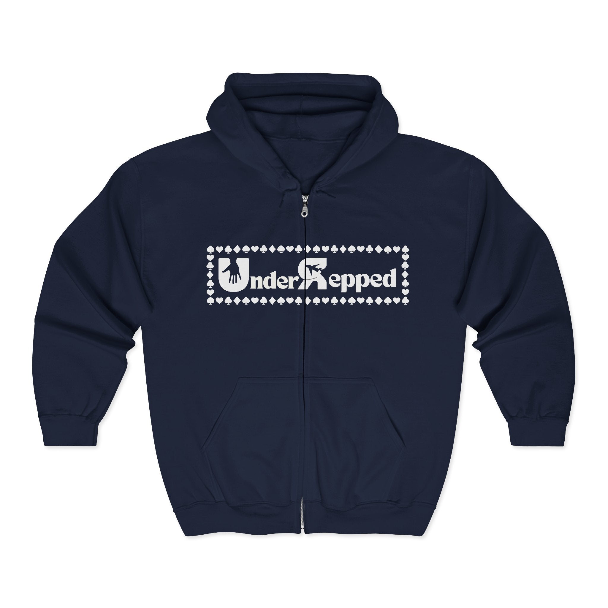 New Understepped Logo Zip Hoodie — Retro Dot-Frame Full-Zip Sweatshirt