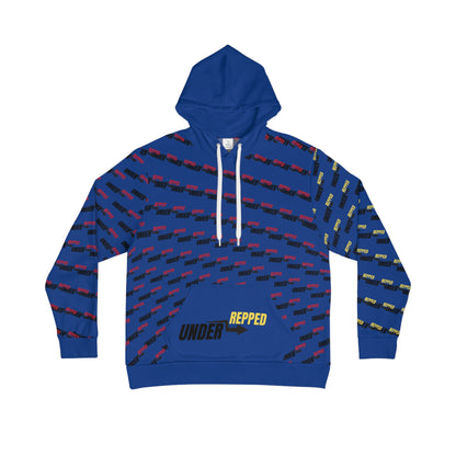 Blue Bold UnderRepped Graphic Men's Hoodie - Green Patterned Streetwear