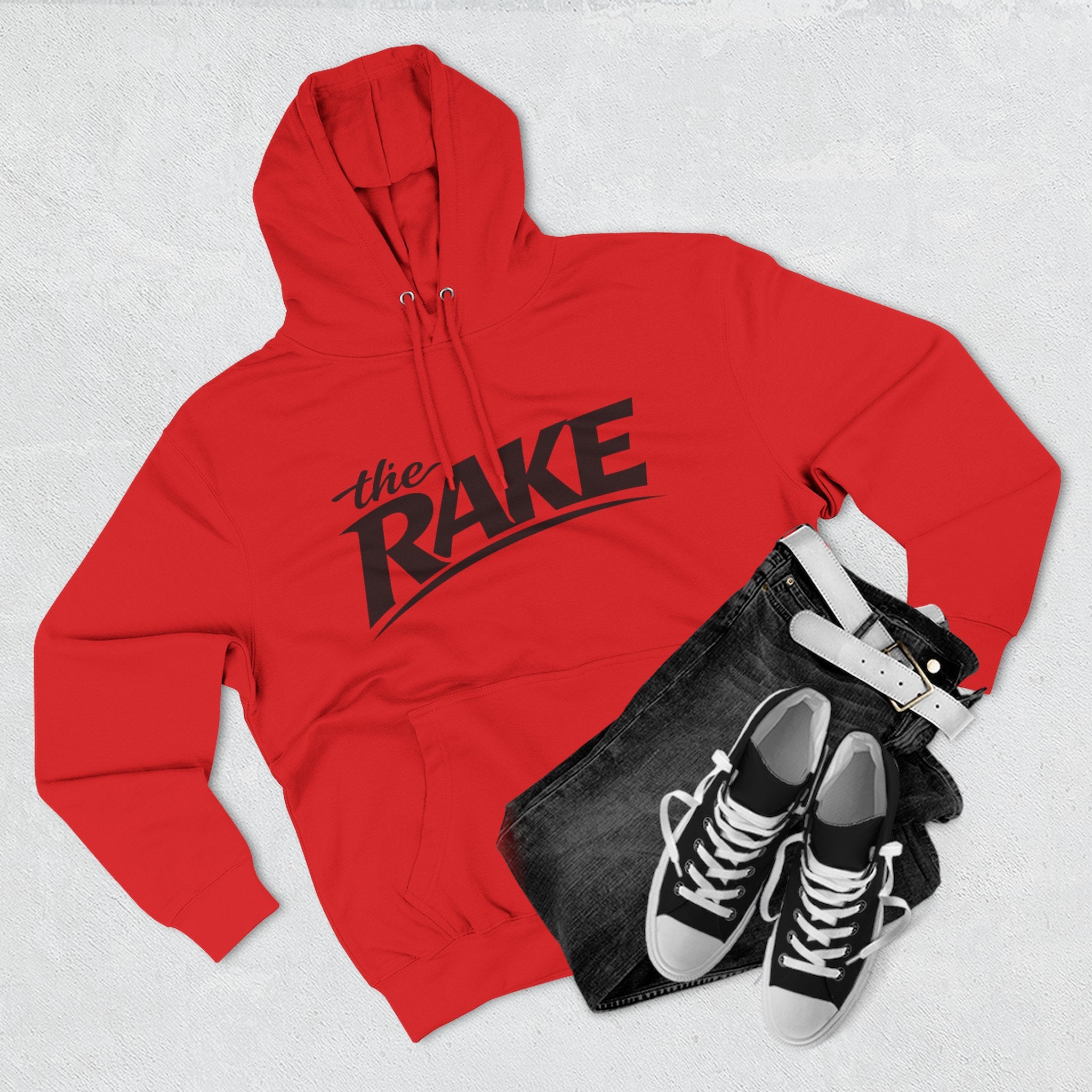 Big Rake Logo Fleece Hoodie — 'The Rake' Garden Tool Graphic Pullover