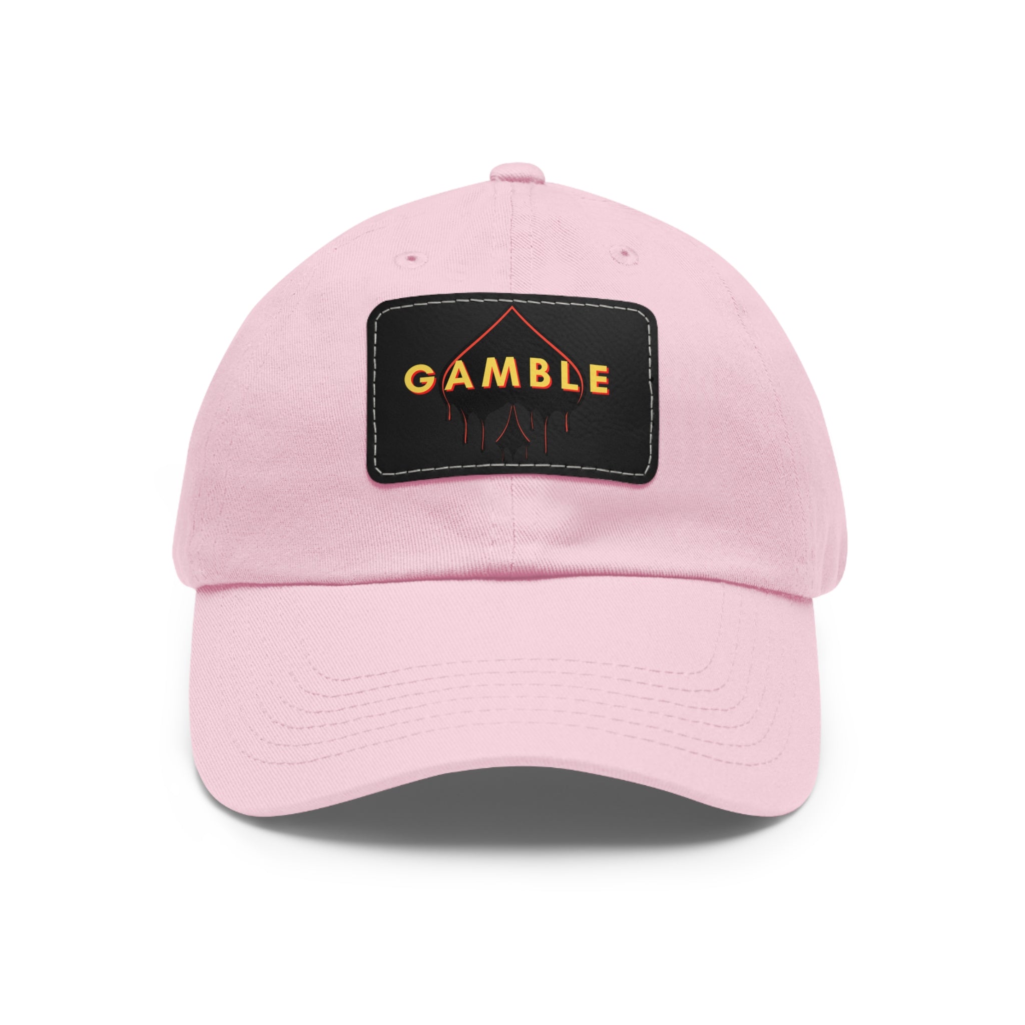 Pink Bluff Master Poker Trucker Hat with Gear Of Gamble logo and breathable mesh back with adjustable snapback, perfect poker apparel for strategic players and enthusiasts