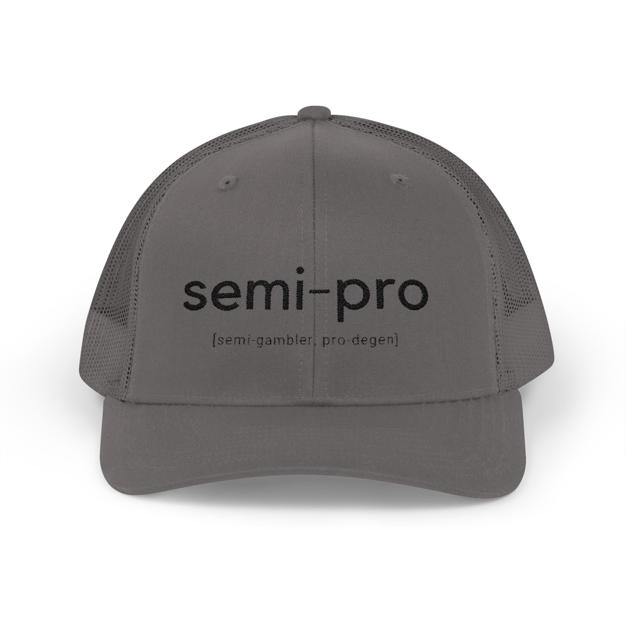 Semi-Pro Snapback Trucker Cap - Gambler & Degenerate Style