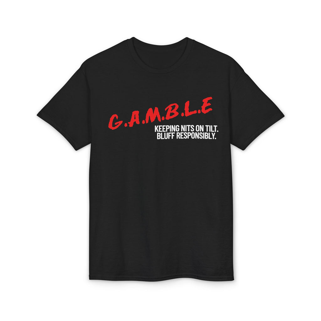 G.A.M.B.L.E. Graphic T-Shirt — Bold Red Lettering Casual Tee
