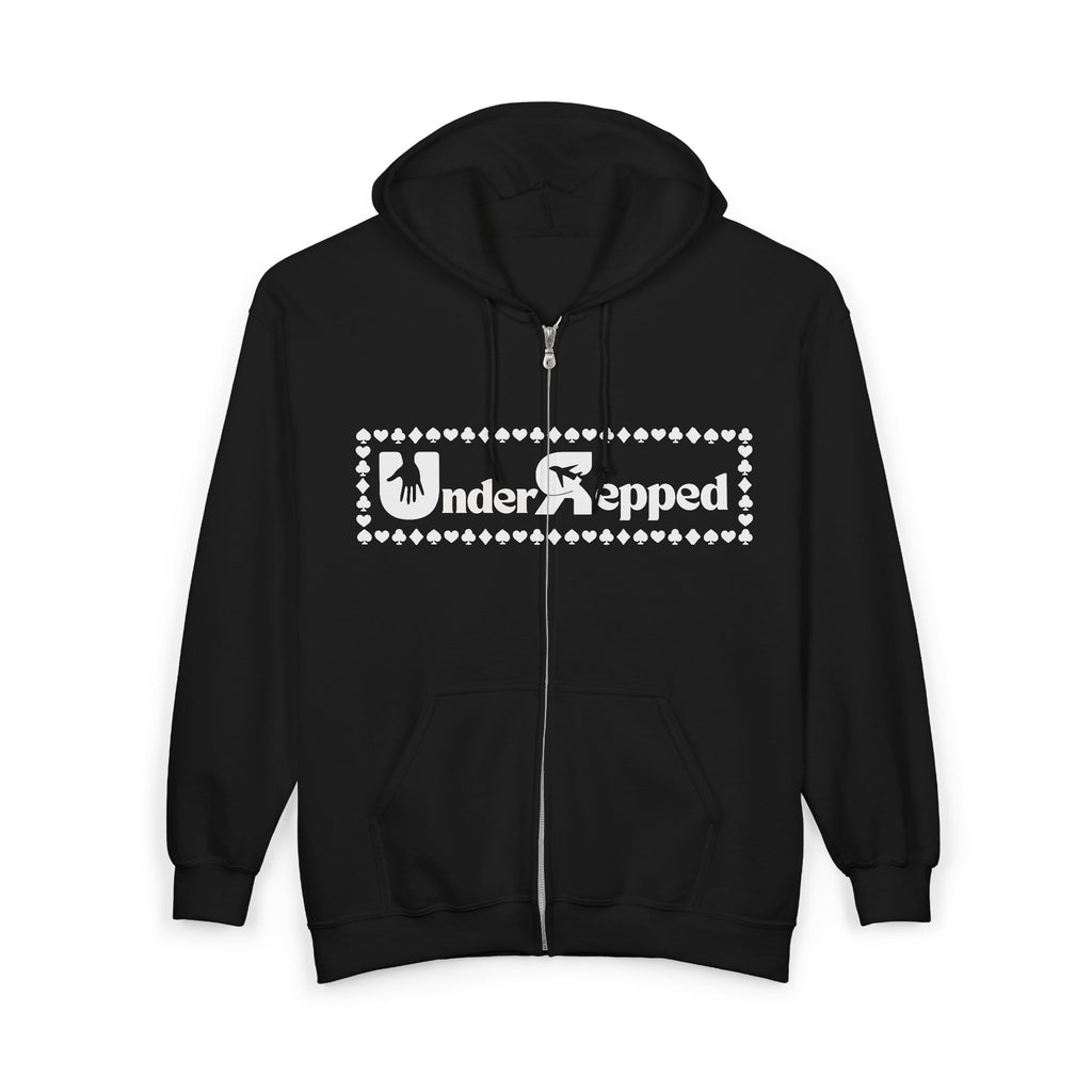 New Understepped Logo Zip Hoodie — Retro Dot-Frame Full-Zip Sweatshirt