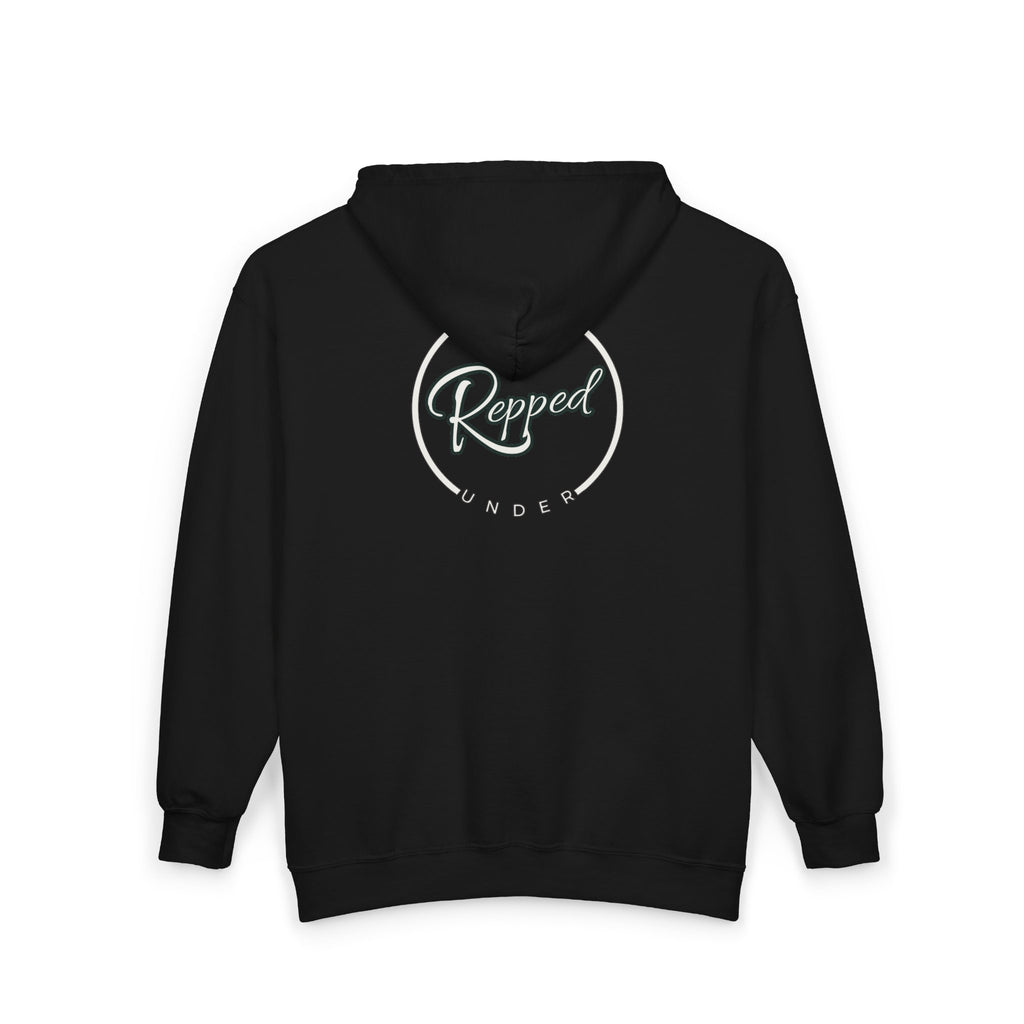 New Understepped Logo Zip Hoodie — Retro Dot-Frame Full-Zip Sweatshirt