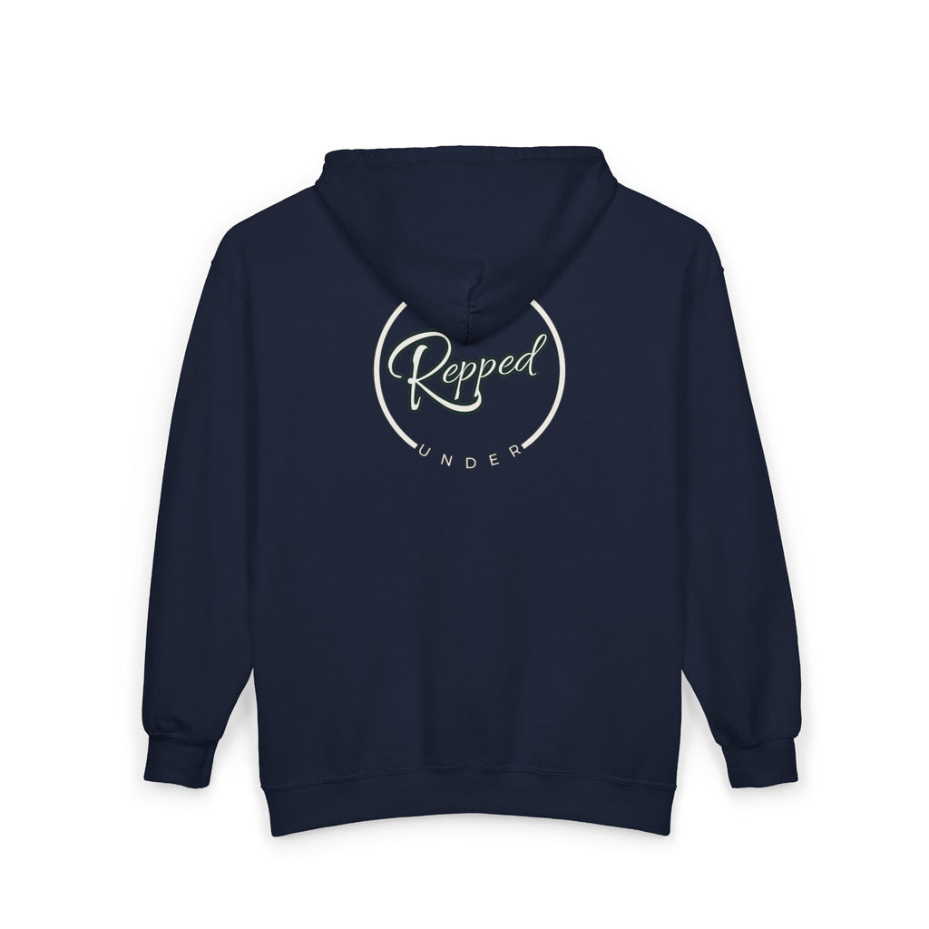 New Understepped Logo Zip Hoodie — Retro Dot-Frame Full-Zip Sweatshirt