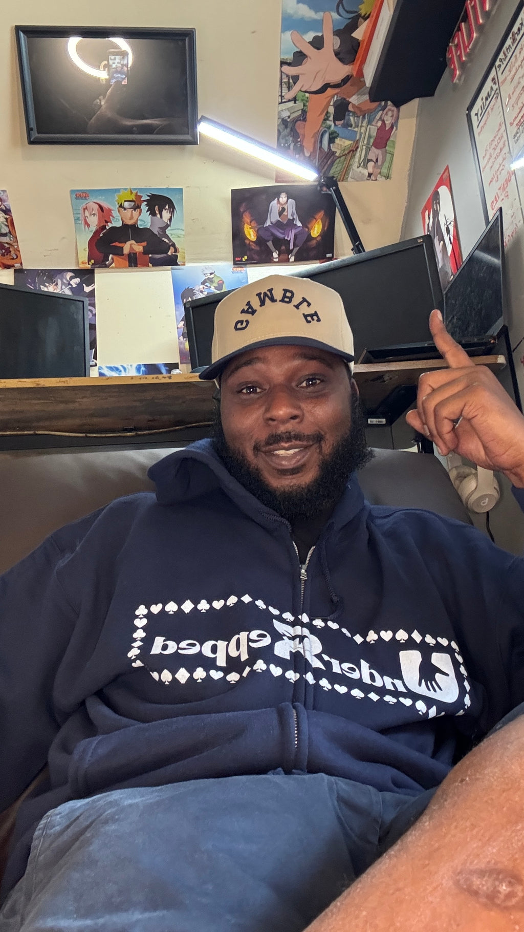 3D Puff Blue Barz Gamble Hat Embroidered