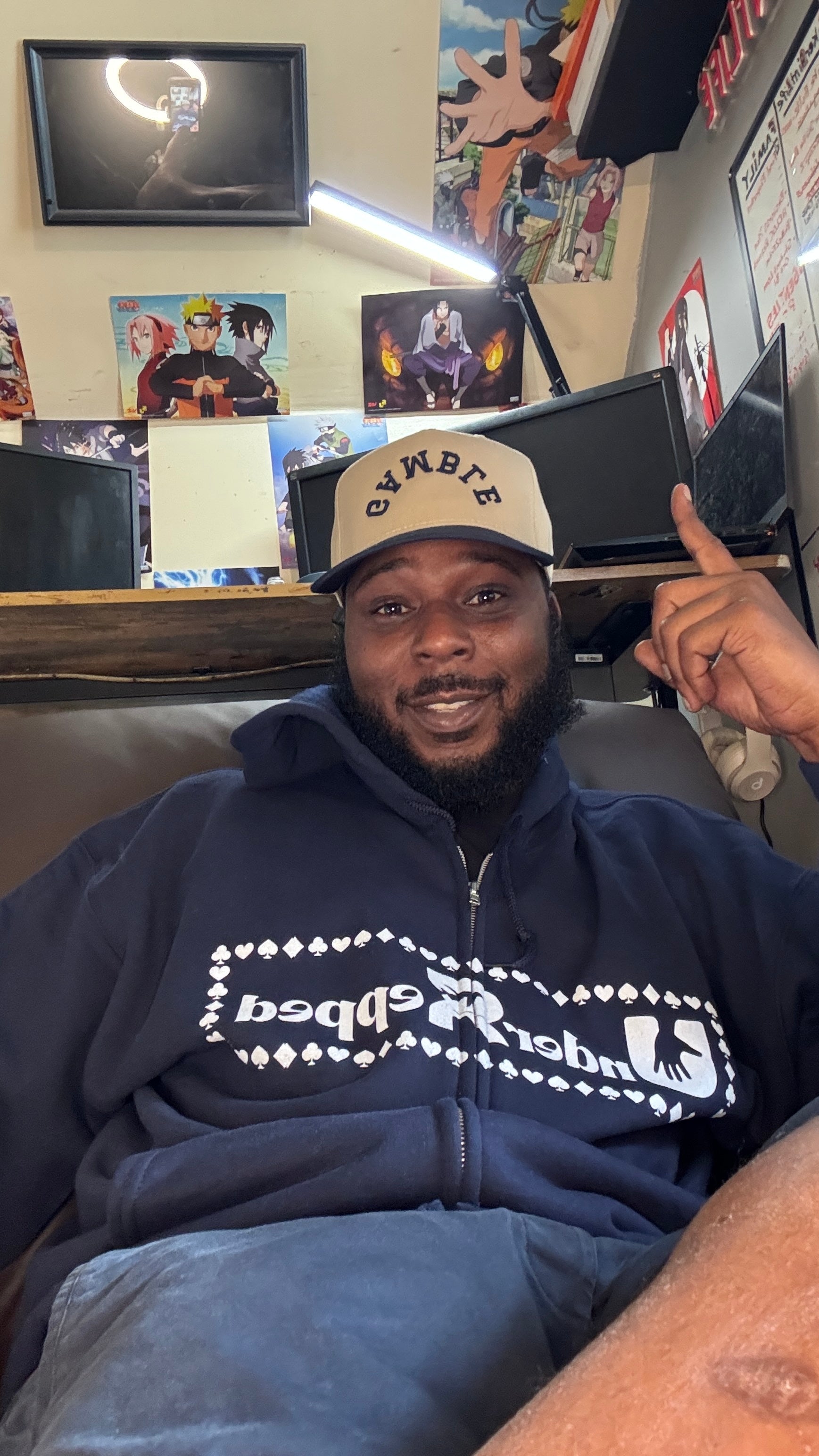 3D Puff Blue Barz Gamble Hat Embroidered