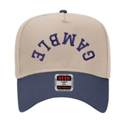 3D Puff Blue Barz Gamble Hat Embroidered - Navy/Khaki / One Size - hats