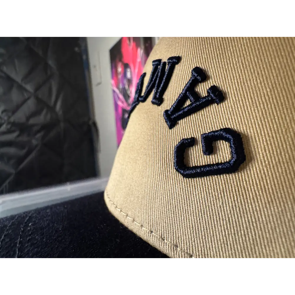 3D Puff Blue Barz Gamble Hat Embroidered - Navy/Khaki / One Size - hats