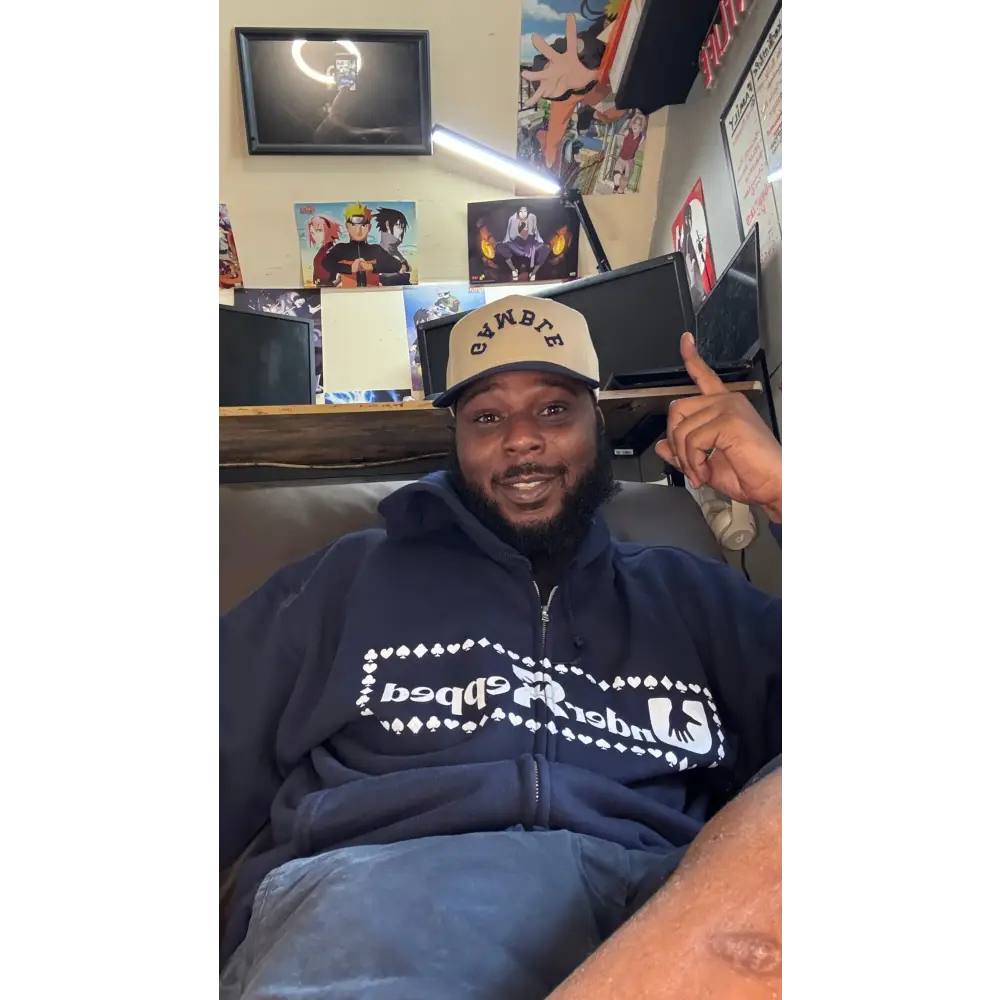 3D Puff Blue Barz Gamble Hat Embroidered - Navy/Khaki / One Size - hats