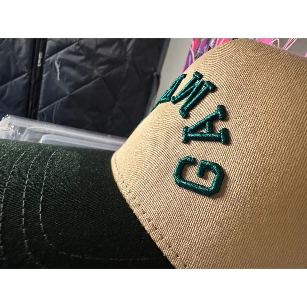 3D Puff Gamble Green RV Cap - Dark Green/Khaki / One Size - hats