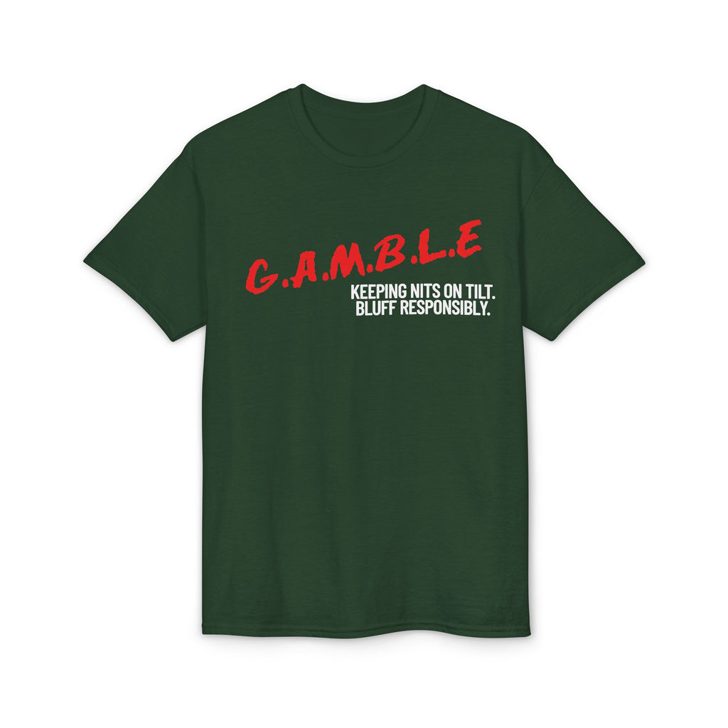 G.A.M.B.L.E. Graphic T-Shirt — Bold Red Lettering Casual Tee
