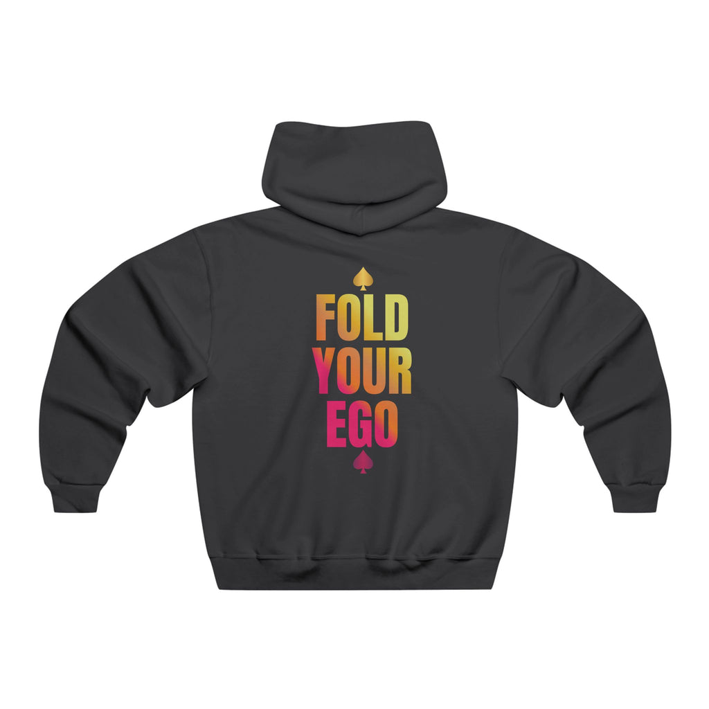 poker hoodie featuring bold “fold Your Ego” design. Made from a soft, durable fabric with an adjustable hood and spacious front pockets. Perfect poker apparel for tournament players, cash game grinders, and casual poker enthusiasts looking to showcase their love for the game.