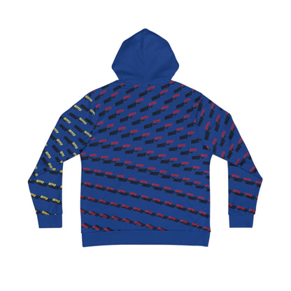Blue Bold UnderRepped Graphic Men's Hoodie - Green Patterned Streetwear