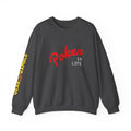 Dark Crewneck Sweatshirt - 'Poker Is Life' Graphic with Sleeve 'Clear to Gamble' Accent