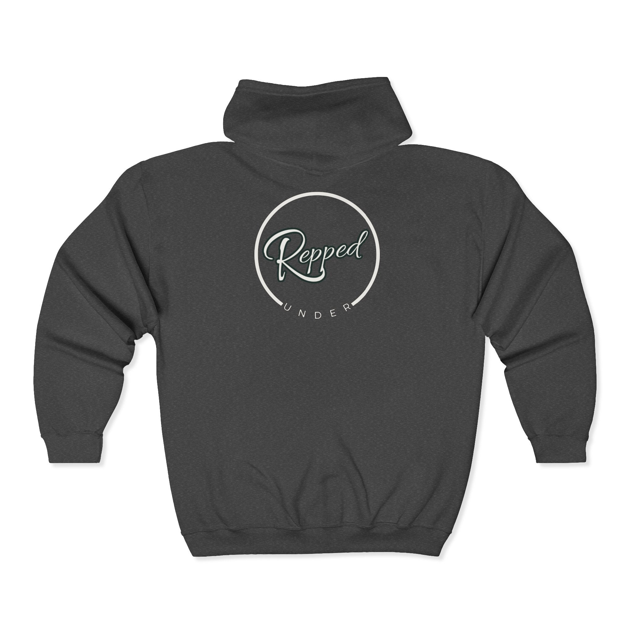 New Understepped Logo Zip Hoodie — Retro Dot-Frame Full-Zip Sweatshirt