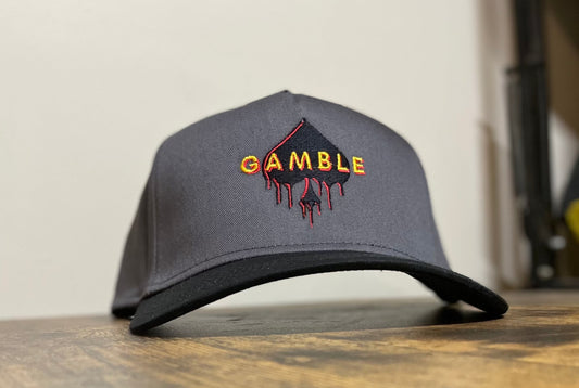 Grey & Black Baseball Hat for Gamblers & Poker Players