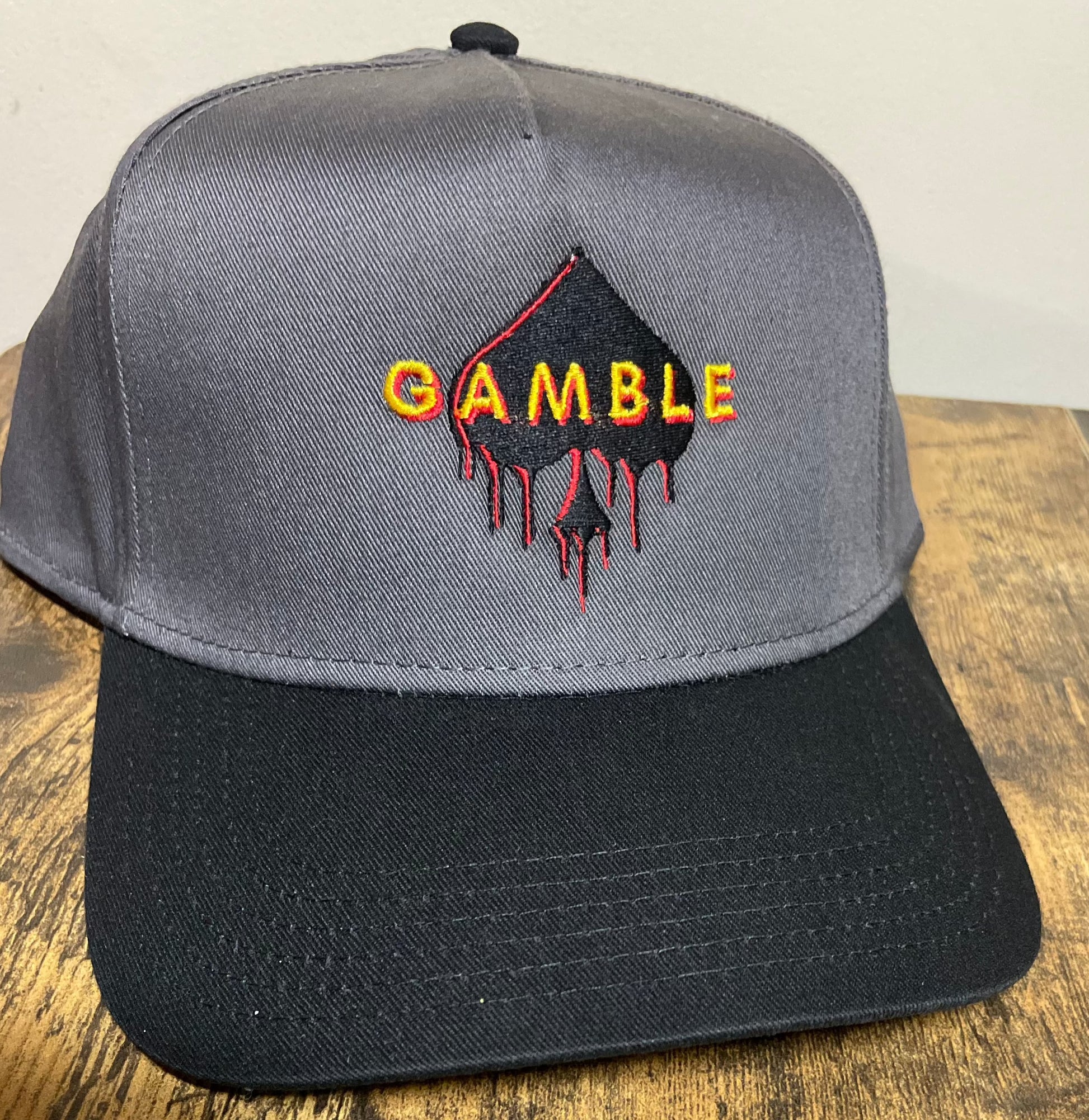 Grey & Black Baseball Hat for Gamblers