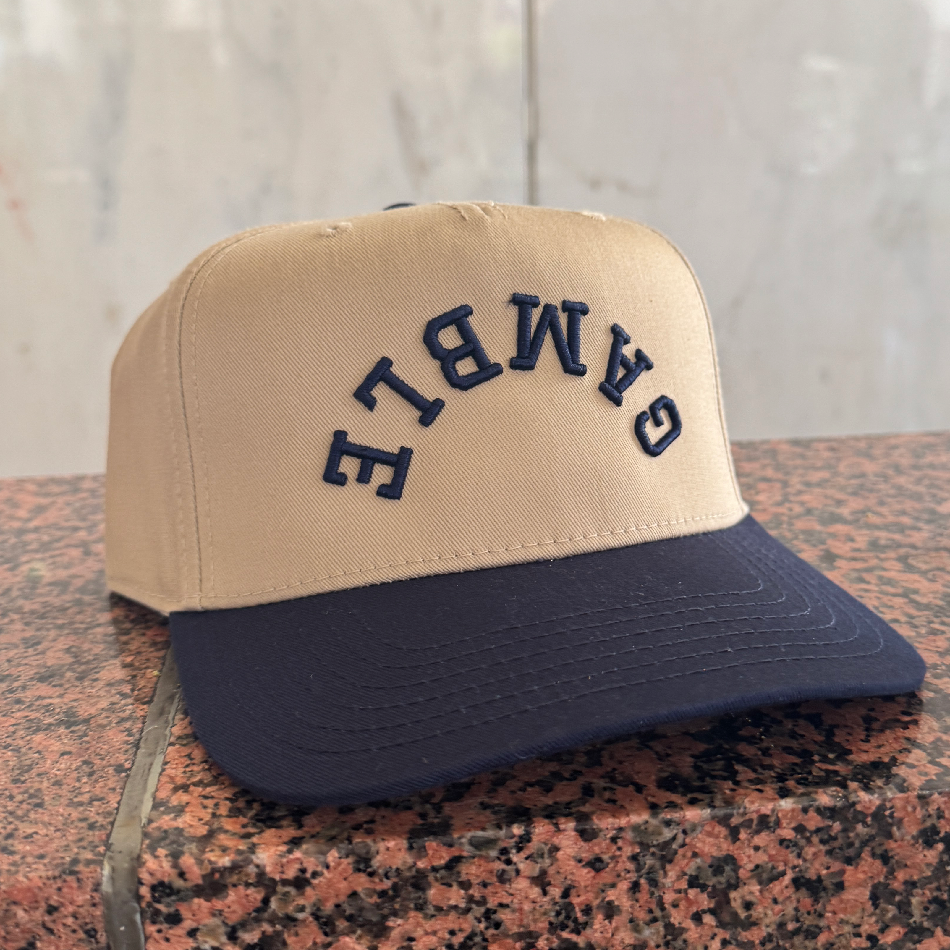 3D Puff Blue Barz Gamble Hat Embroidered