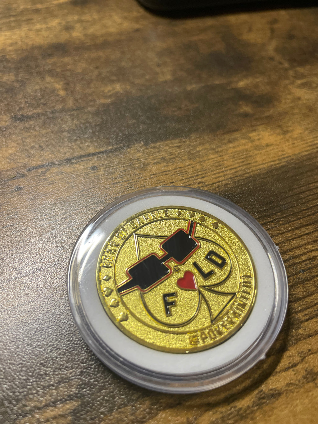 Premium metal poker card protector with ‘Fold’ art on each side. Designed for poker enthusiasts who value both security and style for their cards. A must-have poker accessory for strategic players