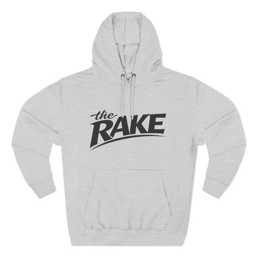 Big Rake Logo Fleece Hoodie, ’The Rake’ Garden Tool Graphic Pullover - XS / Heather Grey - Hoodie