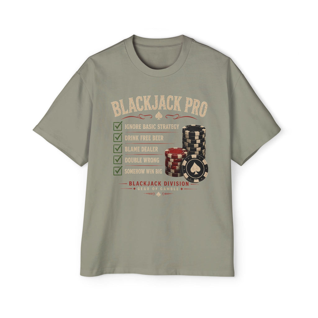 BJPRO Oversized Tee, ’Natural’ Poker Ace Graphic Shirt - Eucalyptus / S - T-Shirt