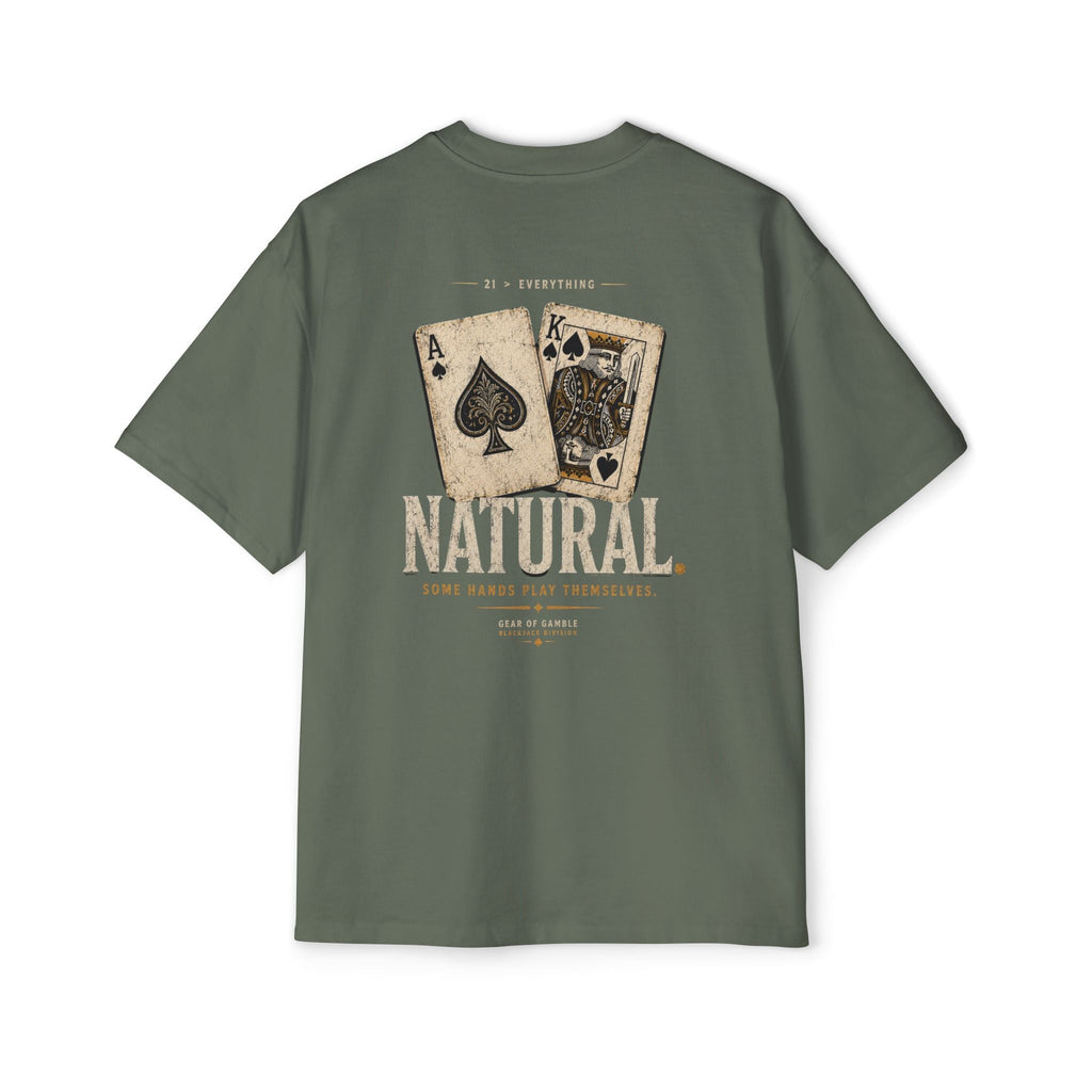BJPRO Oversized Tee, ’Natural’ Poker Ace Graphic Shirt - T-Shirt