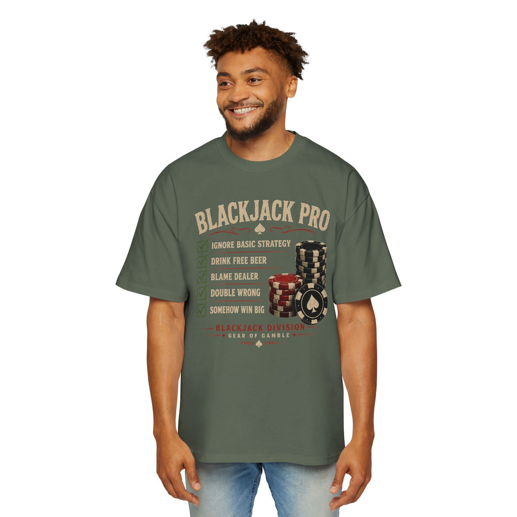 BJPRO Oversized Tee, ’Natural’ Poker Ace Graphic Shirt - T-Shirt