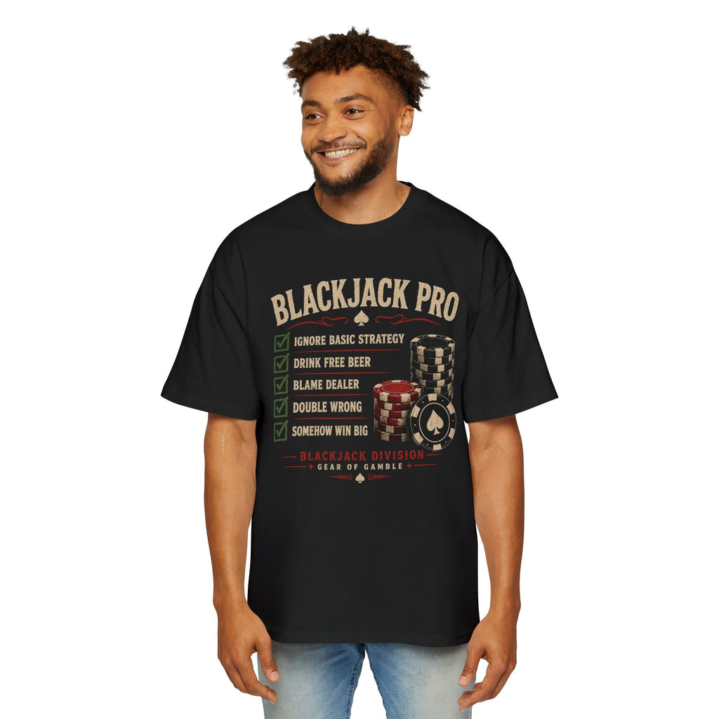 BJPRO Oversized Tee, ’Natural’ Poker Ace Graphic Shirt - T-Shirt