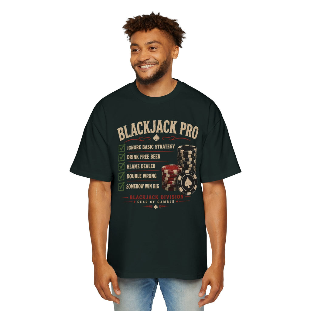 BJPRO Oversized Tee, ’Natural’ Poker Ace Graphic Shirt - T-Shirt