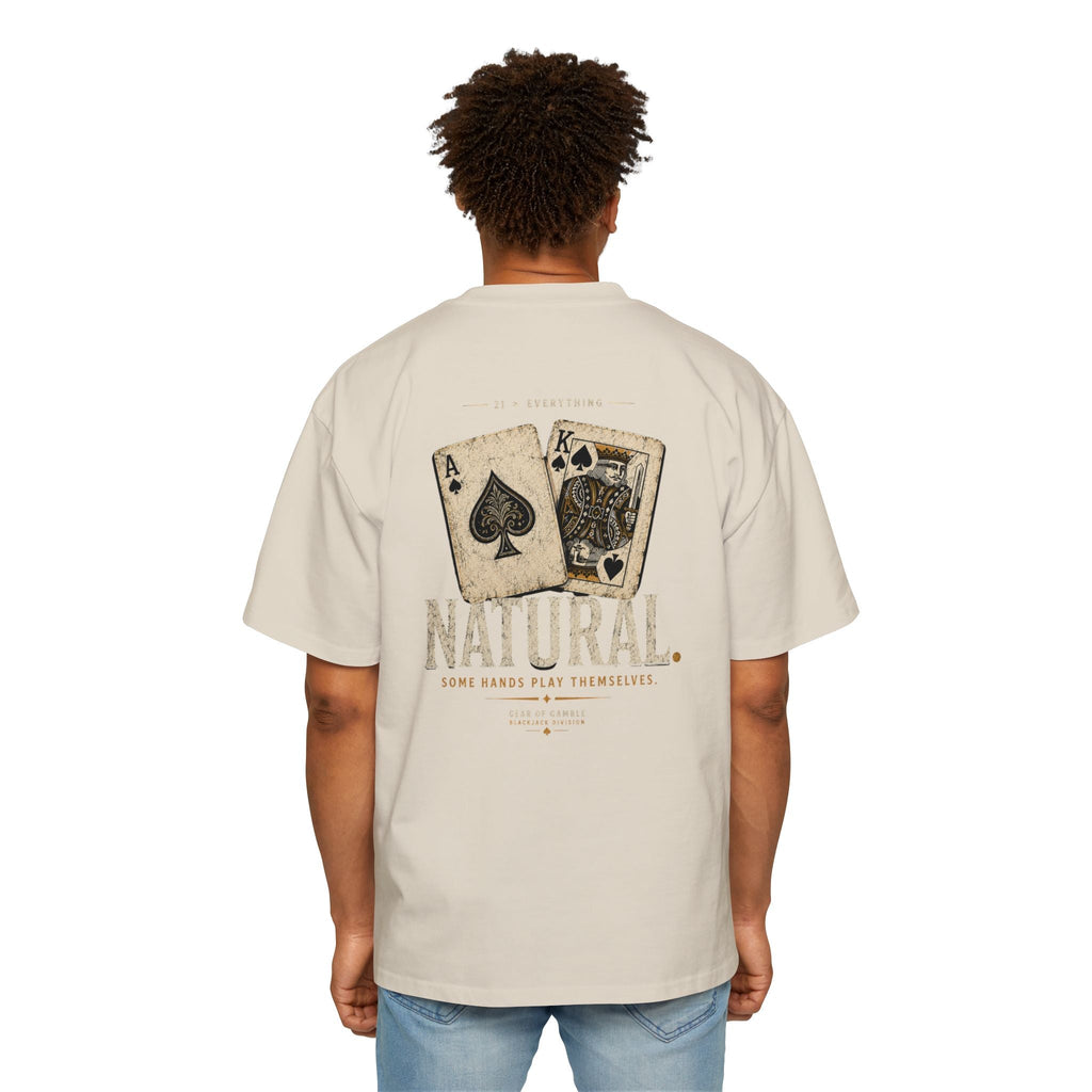 BJPRO Oversized Tee, ’Natural’ Poker Ace Graphic Shirt - T-Shirt