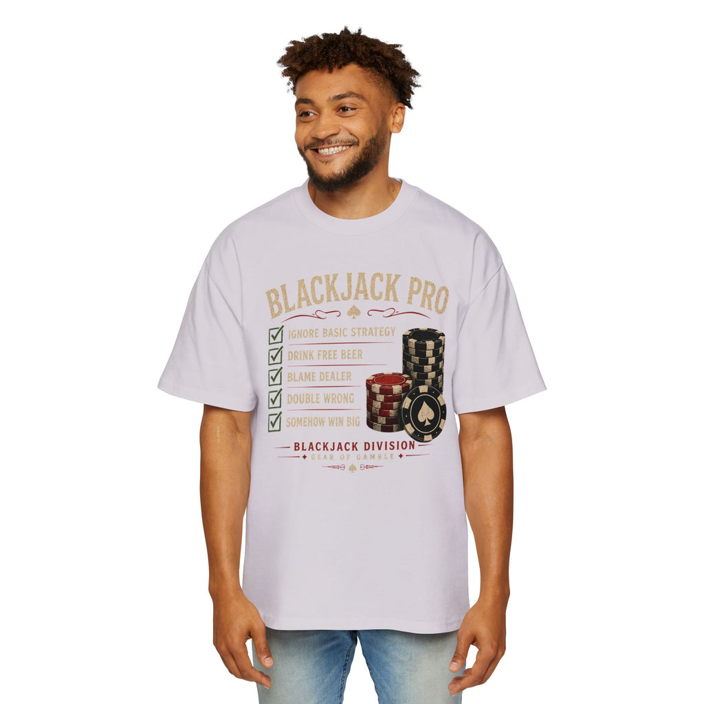 BJPRO Oversized Tee, ’Natural’ Poker Ace Graphic Shirt - T-Shirt