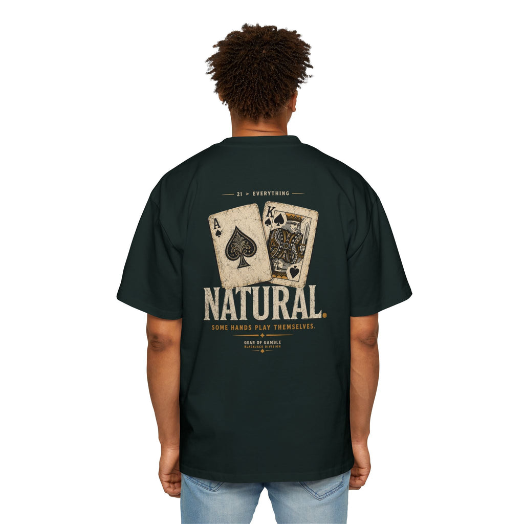 BJPRO Oversized Tee, ’Natural’ Poker Ace Graphic Shirt - T-Shirt