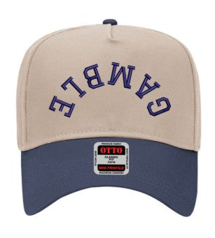 3D Puff Blue Barz Gamble Hat Embroidered