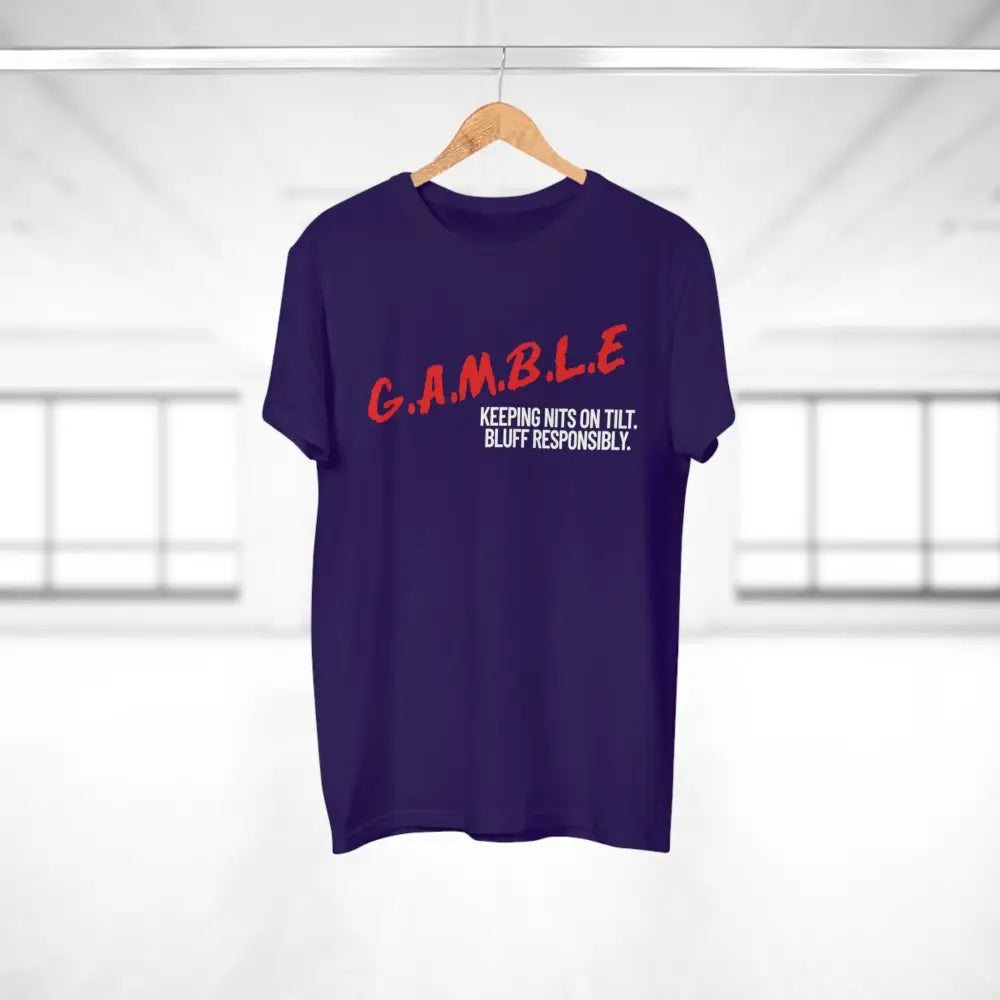 Bold "Bluff Responsibly, Keeping Nits on Tilt" gambling t-shirt – funny poker shirt for casino enthusiasts and streetwear fans.