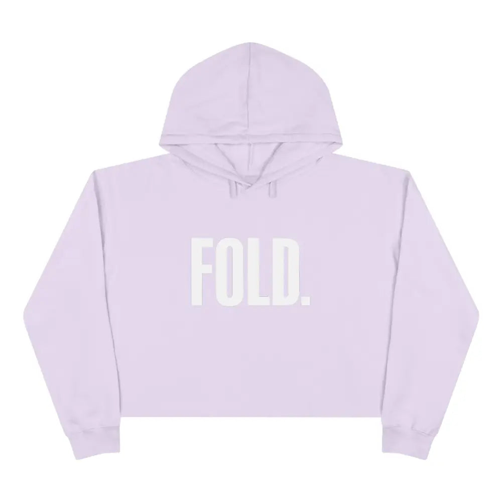 Women's poker crop hoodie with "FOLD." slogan – stylish poker apparel for female players and fans.
